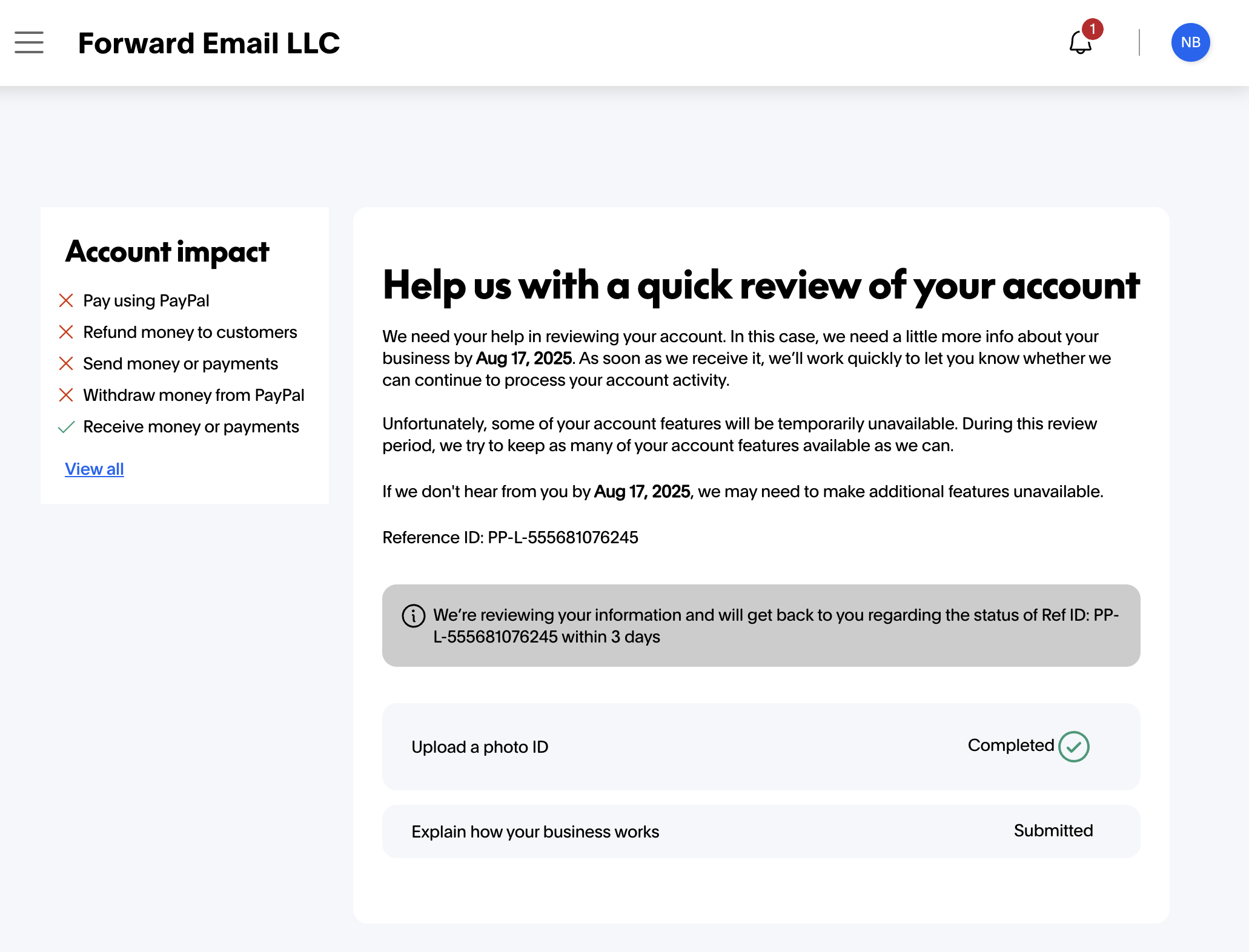 PayPal take care screenshot 7
