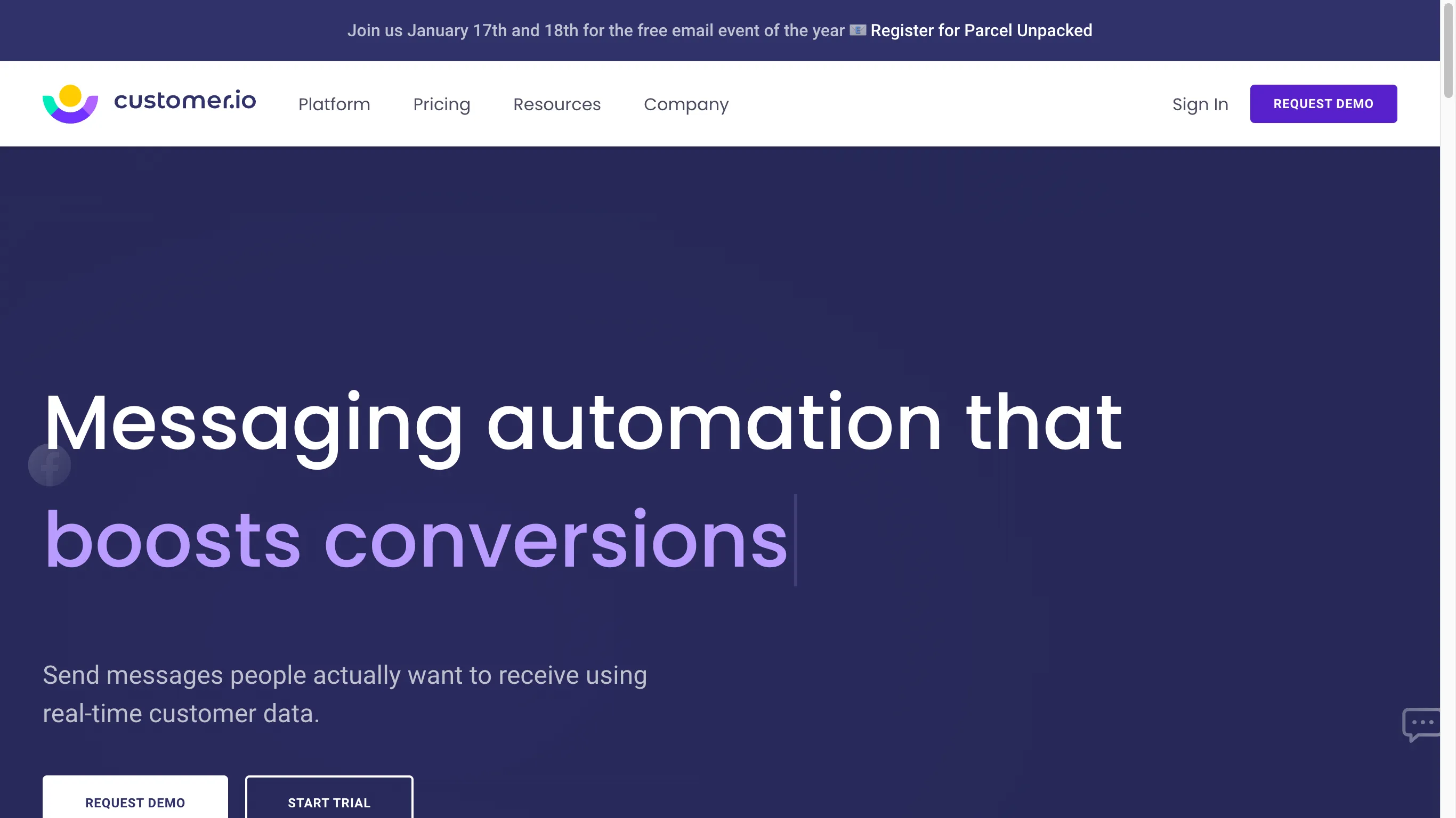 Customer.io es el servicio de correo electrónico de una fuente cerrada.