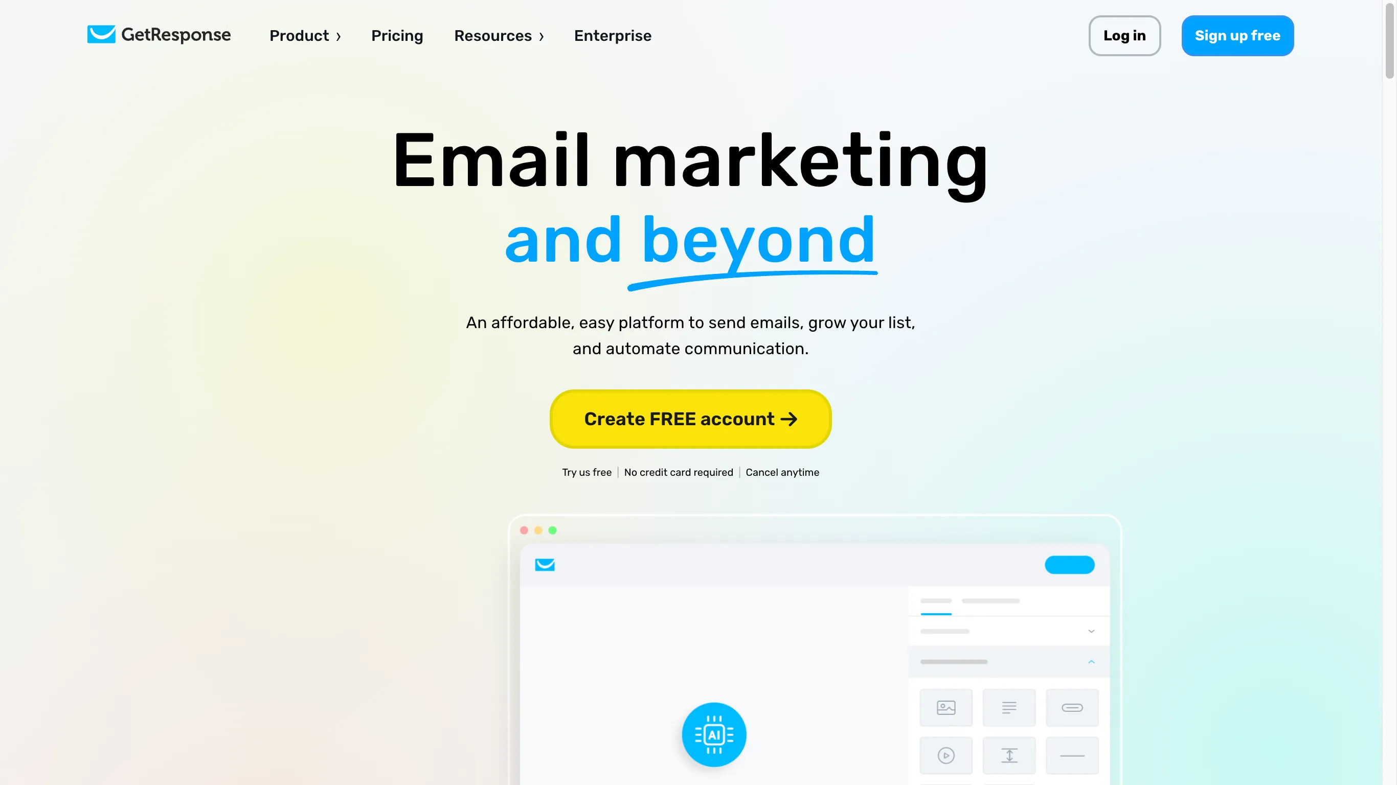 Get Response es el servicio de correo electrónico de una fuente cerrada.