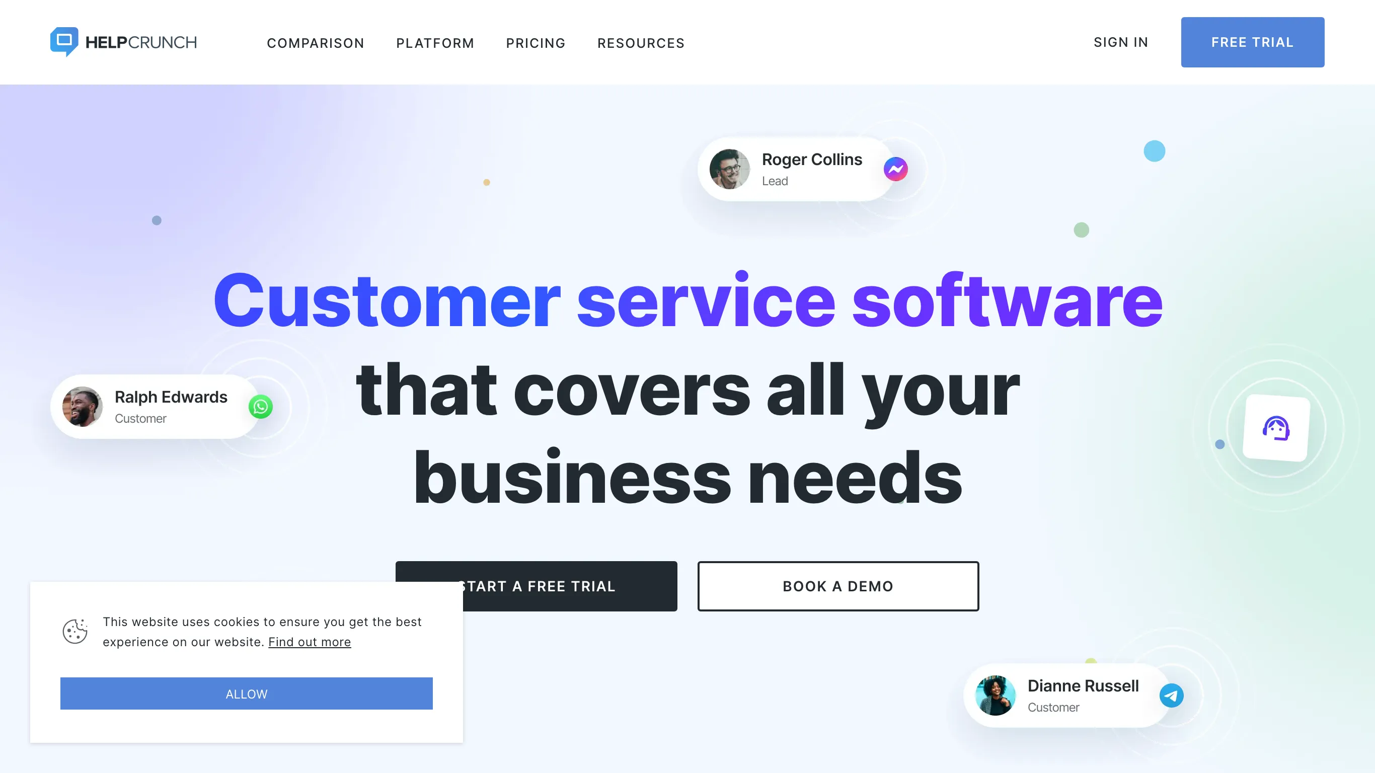 HelpCrunch es el servicio de correo electrónico de una fuente cerrada.