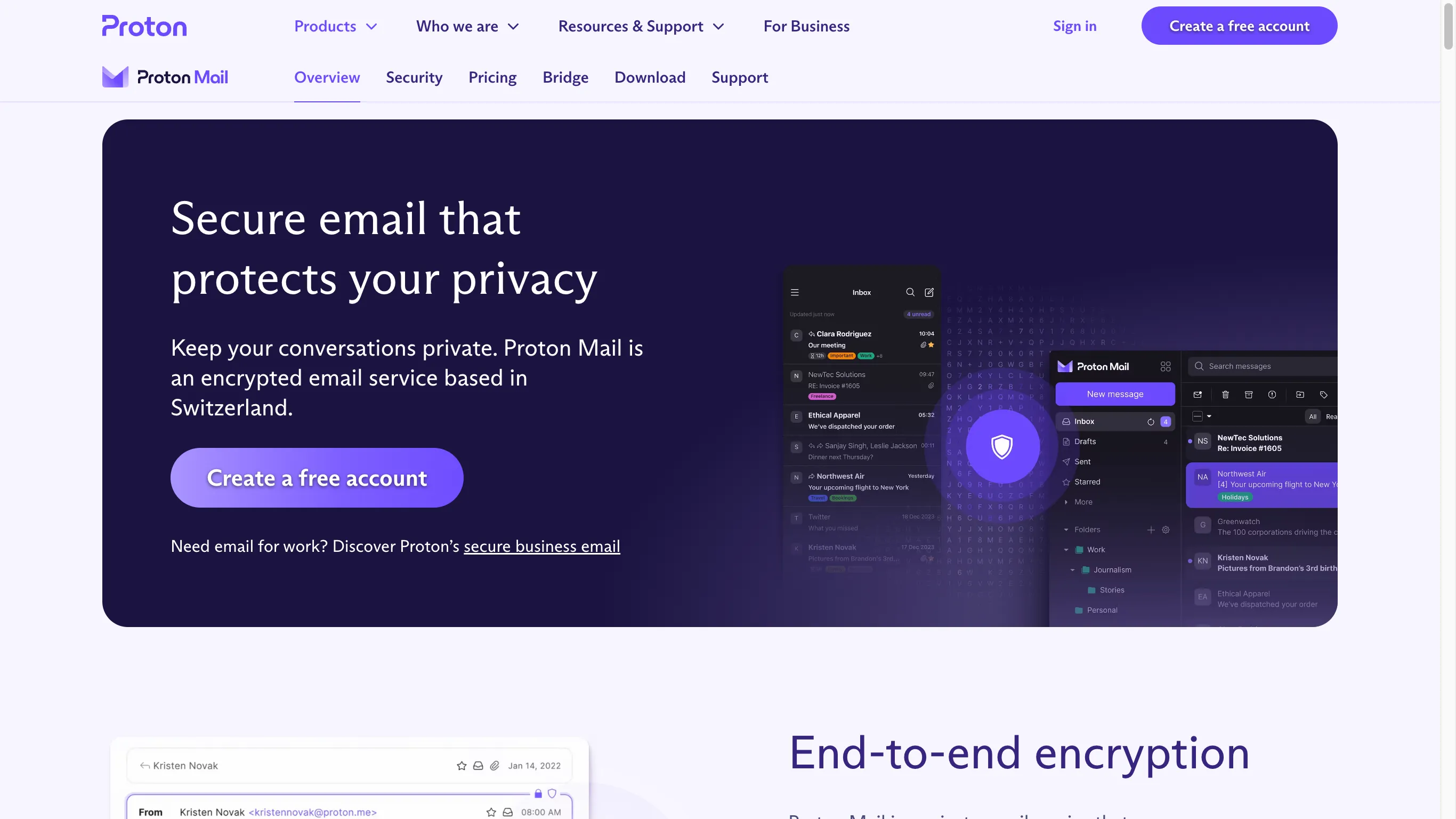 Proton Mail es el servicio de correo electrónico de una fuente cerrada.