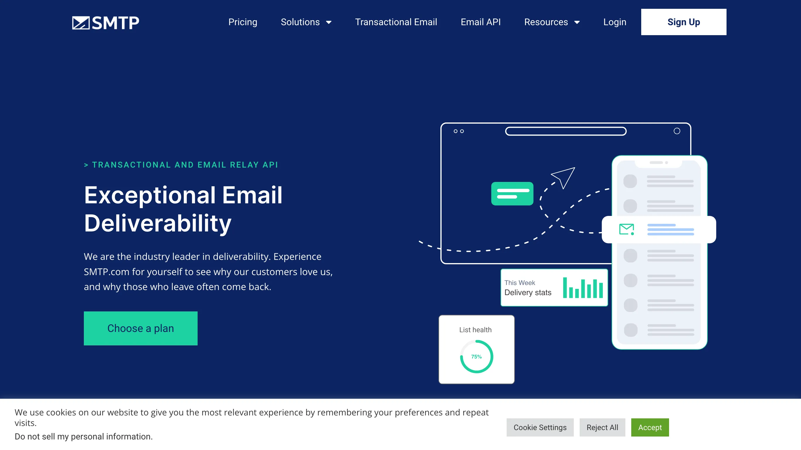 SMTP.com es el servicio de correo electrónico de una fuente cerrada.