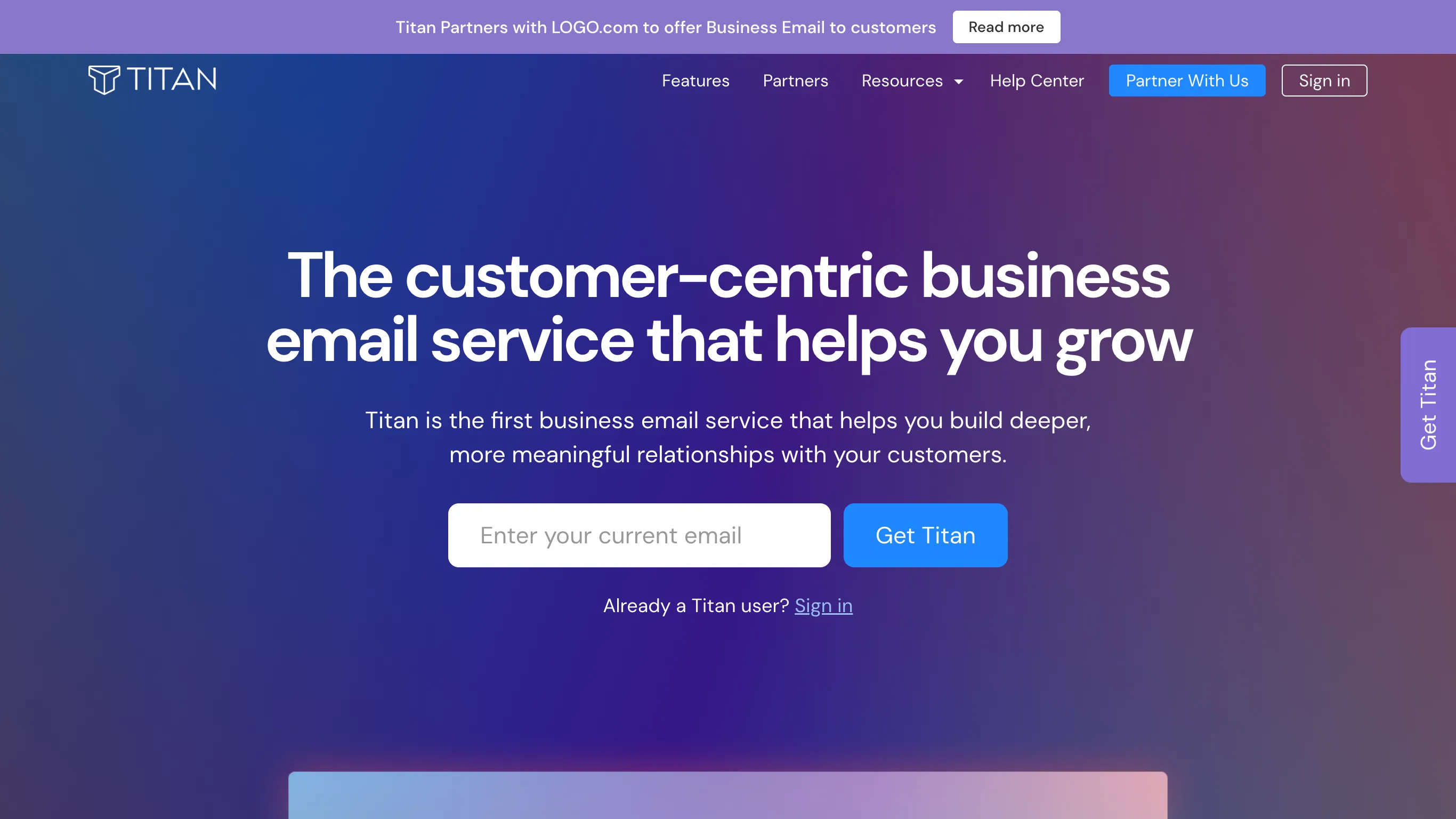 Titan es el servicio de correo electrónico de una fuente cerrada.