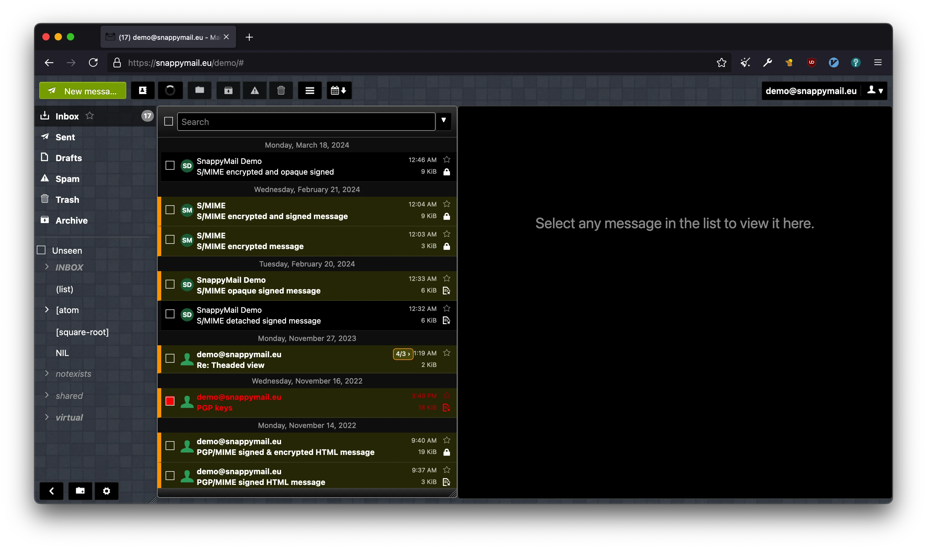 SnappyMail es un correo electrónico de código abierto cliente para Internet Explorer y está escrito en el lenguaje de programación PHP.